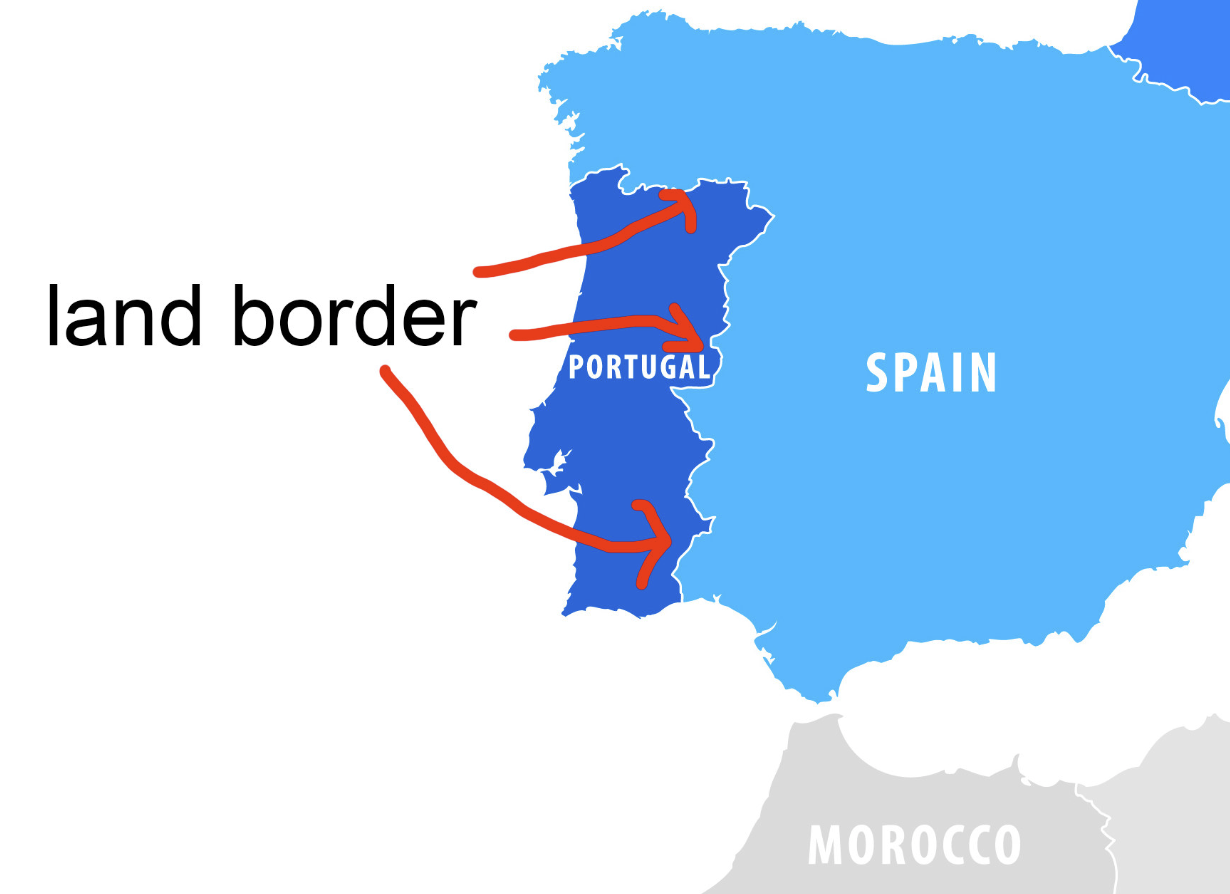 What Countries Border Portugal
